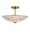 Currey and Company - 9000-1477 - Two Light Semi-Flush Mount - Volterra - Natural / Antique Brass