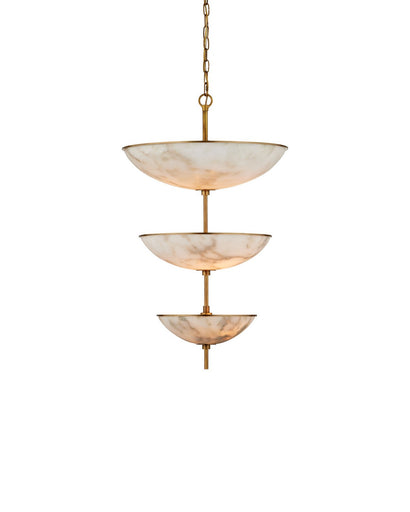 Volterra Six Light Chandelier Natural / Antique Brass