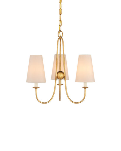 Brayden Three Light Chandelier Antique Gold Leaf