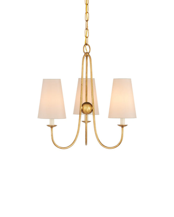 Currey and Company - 9000-1483 - Three Light Chandelier - Brayden - Antique Gold Leaf