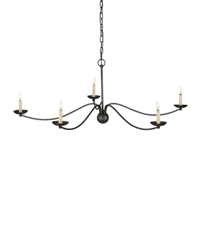 Franz Five Light Chandelier Black