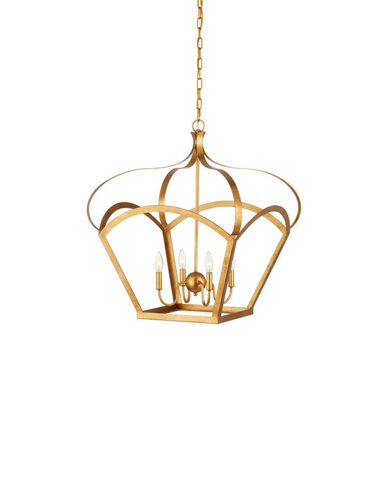 Currey and Company - 9000-1487 - Four Light Lantern - Coronet - Antique Gold Leaf