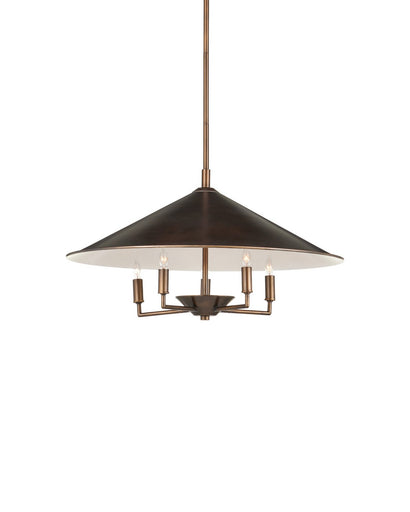 Barnaba Five Light Chandelier Brushed Brown / Off-White