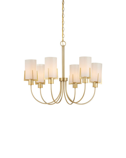 Macklin Six Light Chandelier Brass / White