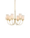 Currey and Company - 9000-1491 - Six Light Chandelier - Macklin - Brass / White