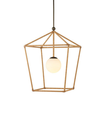 Denison One Light Outdoor Lantern Natural / Bronze / Frosted White