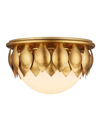 Paestum LED Flush Mount Antique Gold Leaf / Antique Gold / Sugar White