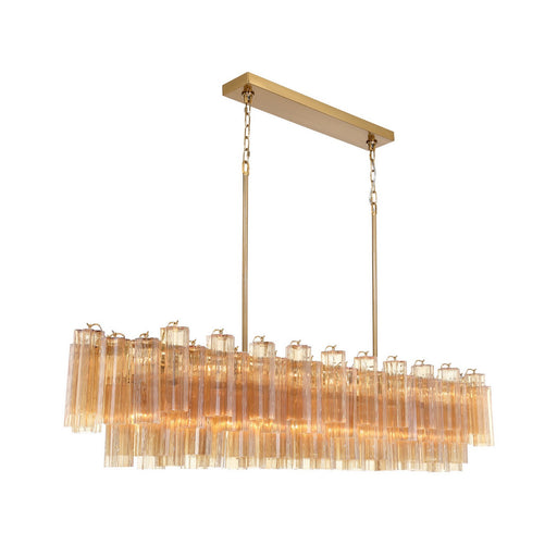 Addis 16 Light Linear Chandelier Aged Brass