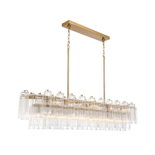 Addis 16 Light Linear Chandelier Aged Brass