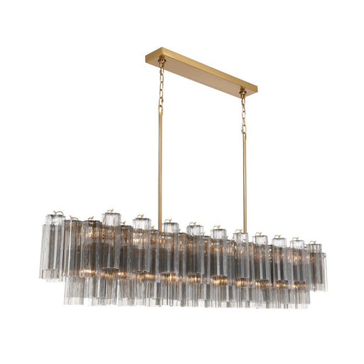 Addis 16 Light Linear Chandelier Aged Brass