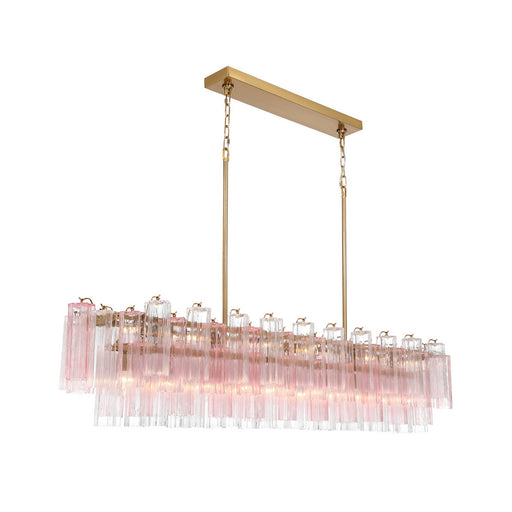Addis 16 Light Linear Chandelier Aged Brass