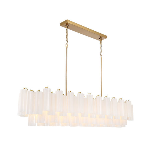 Addis 16 Light Linear Chandelier Aged Brass