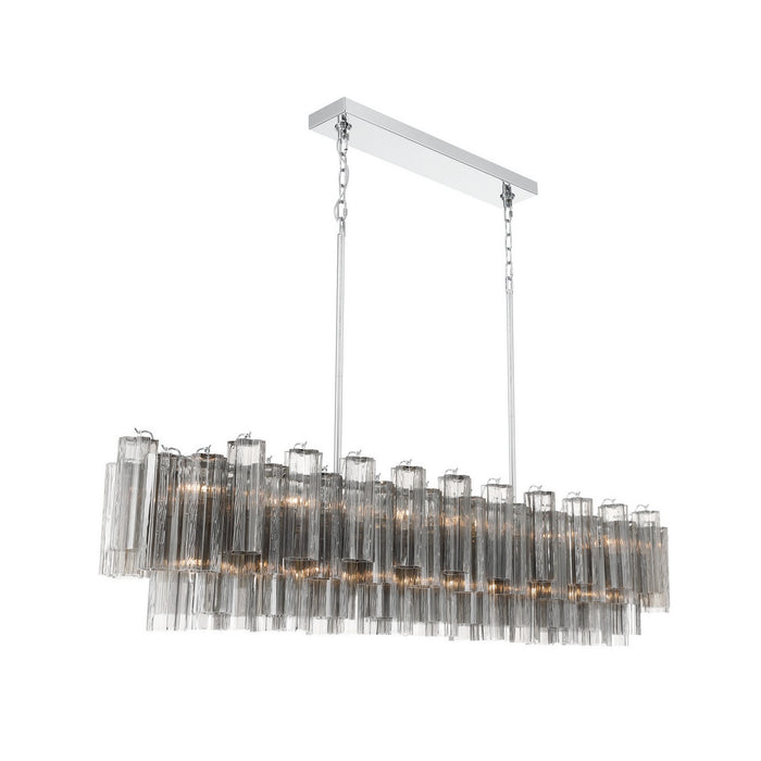 Crystorama - ADD-337-CH-SM - 16 Light Linear Chandelier - Addis - Polished Chrome