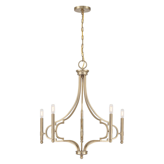 Savoy House - 1-5999-5-127 - Five Light Chandelier - Woodlawn - Noble Brass
