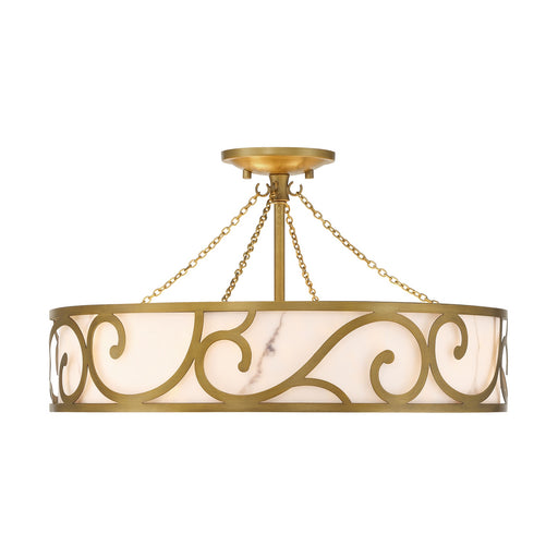 Savoy House - 6-1268-6-339 - Six Light Semi-Flush Mount - Halstead - Antique Patina