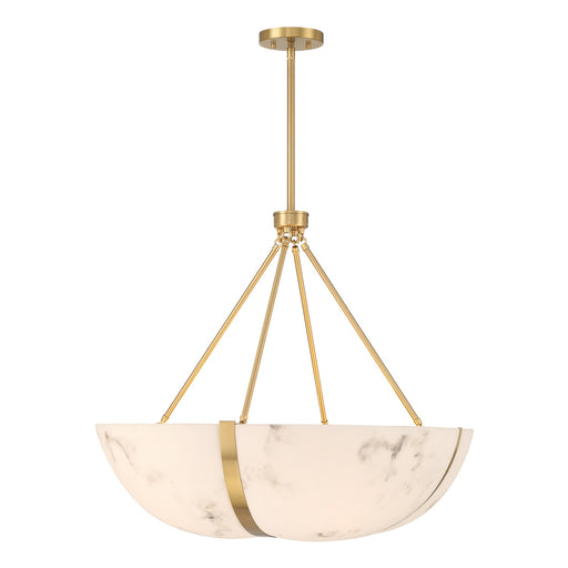 Savoy House - 7-1451-4-322 - Four Light Pendant - Chalfont - Warm Brass