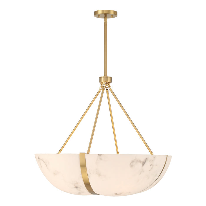 Savoy House - 7-1451-4-322 - Four Light Pendant - Chalfont - Warm Brass