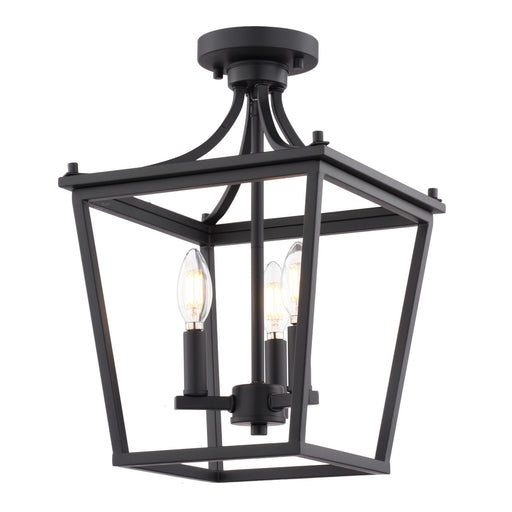 Vaxcel - C0377 - Three Light Semi-Flush Mount - Cottage Grove - Matte Black