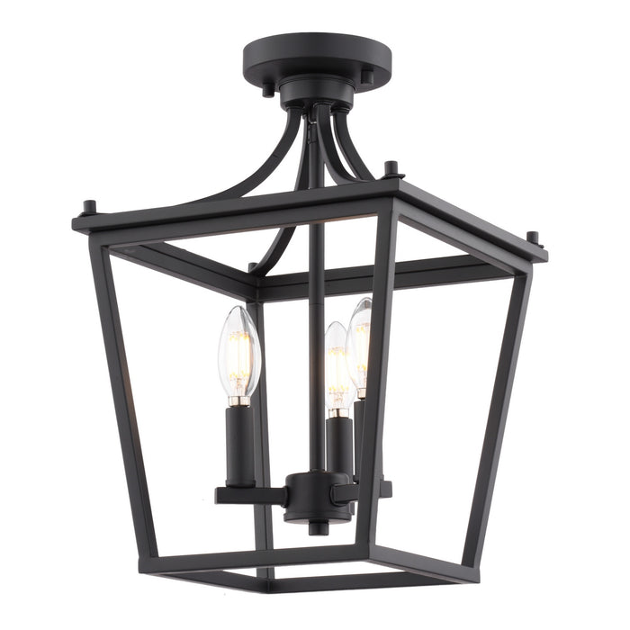Vaxcel - C0377 - Three Light Semi-Flush Mount - Cottage Grove - Matte Black