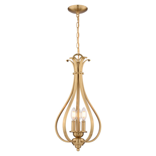 Vaxcel - P0465 - Three Light Pendant - Monrovia - Muted Brass