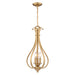 Vaxcel - P0465 - Three Light Pendant - Monrovia - Muted Brass