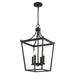 Vaxcel - P0466 - Four Light Pendant - Cottage Grove - Matte Black