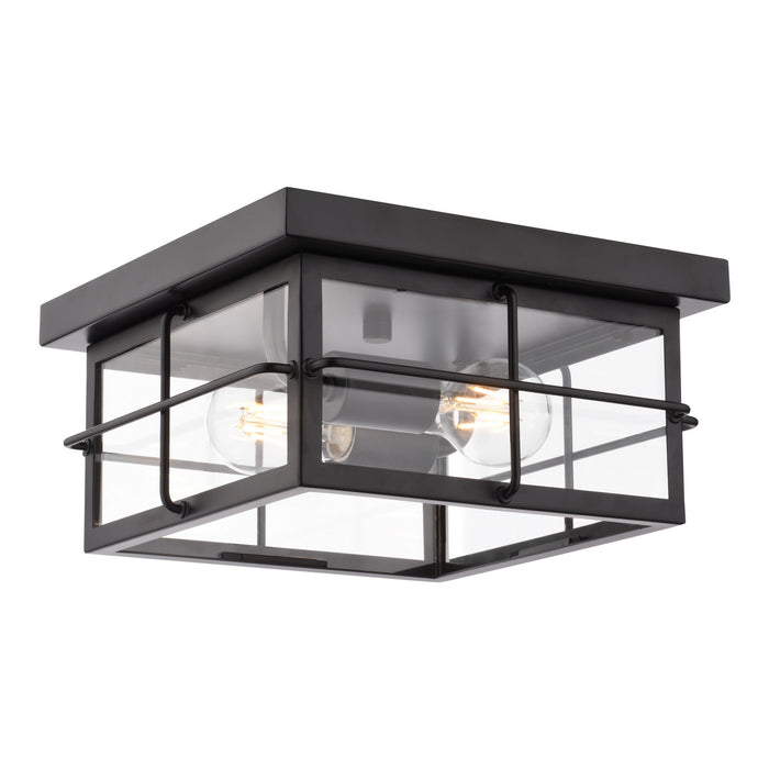 Vaxcel - T0847 - Two Light Outdoor Flush Mount - Manchester - Matte Black