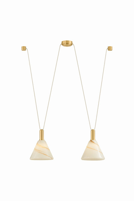 Mitzi - H1178902-AGB - Two Light Linear Pendant - Eileen - Aged Brass