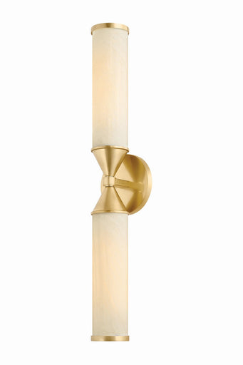 Zinnia Two Light Wall Sconce Aged Brass