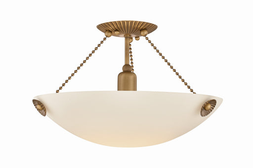 Vivienne One Light Semi Flush Mount Patina Brass