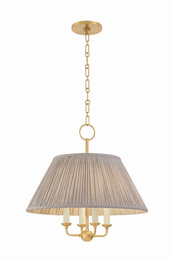 Antonia Four Light Chandelier Aged Brass