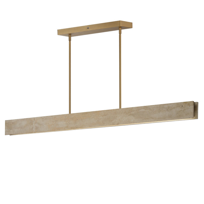 ET2 - E26268-TVNAB - LED Linear Pendant - Lintel - Travertine / Natural Aged Brass