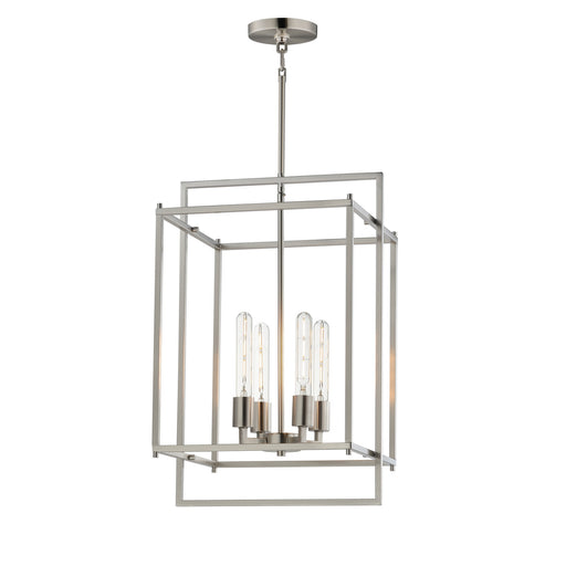 Gridline Four Light Pendant Satin Nickel