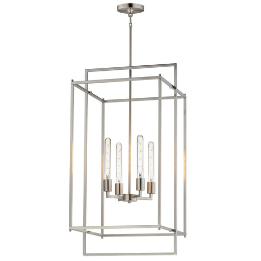 Gridline Four Light Pendant Satin Nickel
