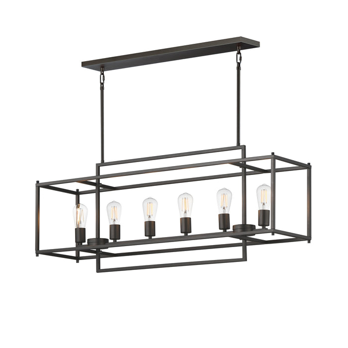 Maxim - 10416BK - Six Light Linear Pendant - Gridline - Black