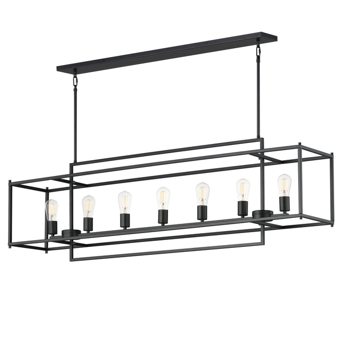 Maxim - 10417BK - Seven Light Linear Pendant - Gridline - Black