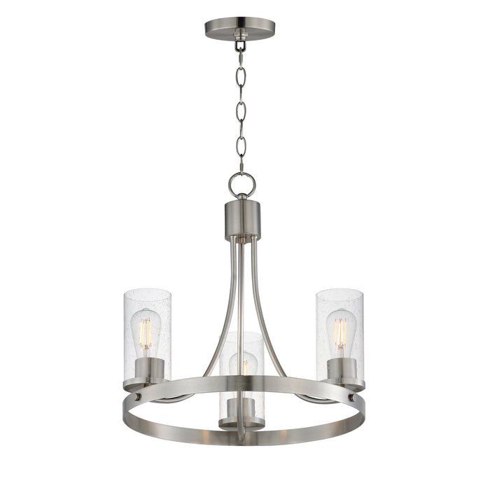 Maxim - 10467CDSN - Three Light Chandelier - Livingston - Satin Nickel