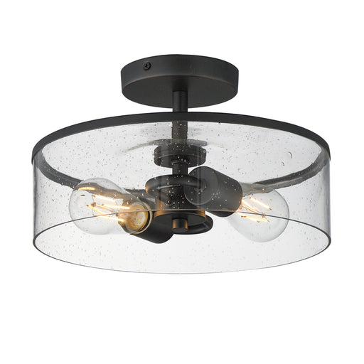 Livingston Two Light Semi-Flush Mount Black