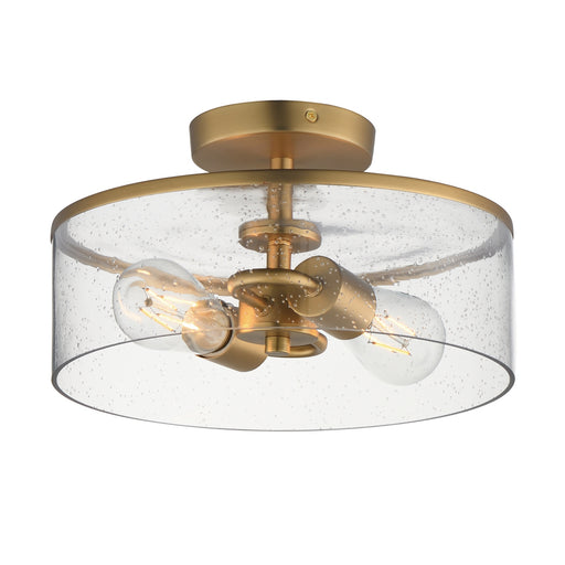 Livingston Two Light Semi-Flush Mount Natural Aged Brass