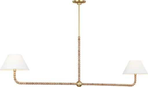 Fiona Two Light Linear Chandelier Gild