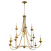 Quorum - 655-12-47 - 12 Light Chandelier - Livingston - Brushed Brass