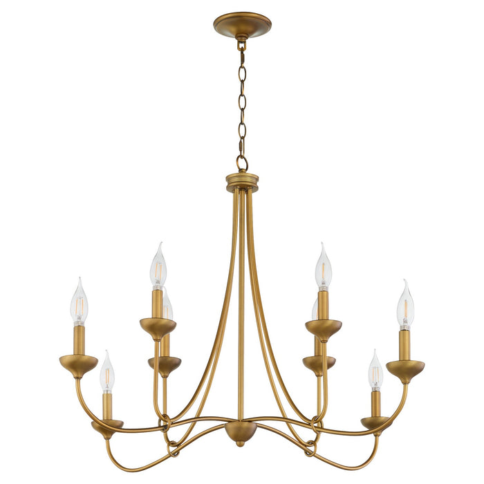 Quorum - 655-8-47 - Eight Light Chandelier - Livingston - Brushed Brass