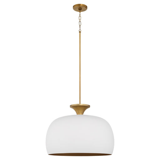 Stupa Three Light Pendant Studio White|Brushed Brass