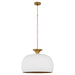 Quorum - 897-22-0847 - Three Light Pendant - Stupa - Studio White|Brushed Brass