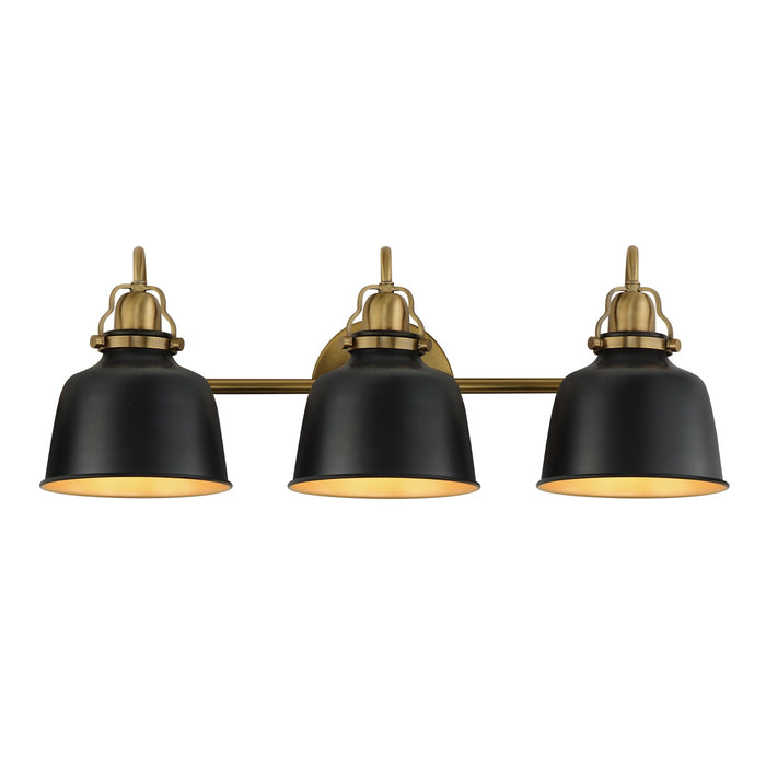 Maxim - 21423BKNAB - Three Light Wall Sconce - Hollis - Natural Aged Brass