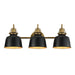 Maxim - 21423BKNAB - Three Light Wall Sconce - Hollis - Natural Aged Brass