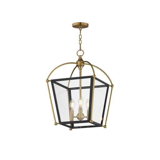 Maxim - 22522BKNAB - Three Light Foyer Pendant - McCadden - Black / Natural Aged Brass