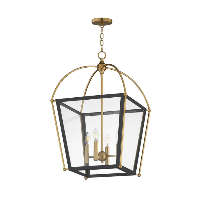 Maxim - 22524BKNAB - Four Light Pendant - McCadden - Black / Natural Aged Brass
