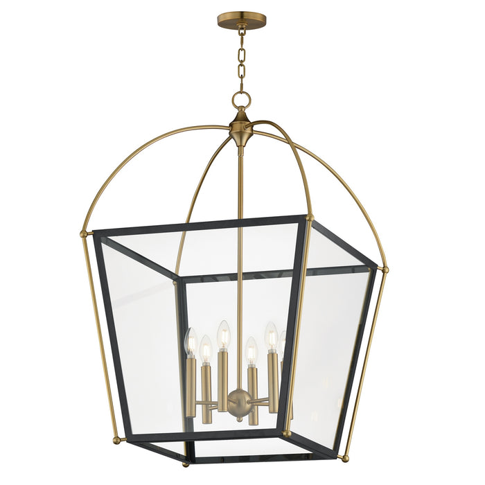 Maxim - 22526BKNAB - Six Light Pendant - McCadden - Black / Natural Aged Brass