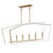 Maxim - 28616WTNAB - Six Light Linear Pendant - Melrose - White/Natural Aged Brass